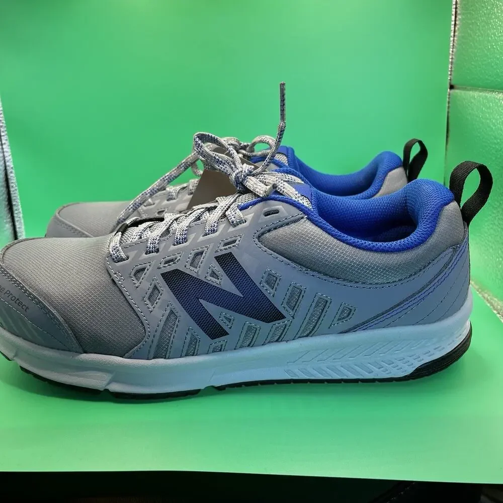 New Balance Grey/Blue 412V1 Alloy Toe Industrial Work Safety Shoes Men’s Sz 8.5
